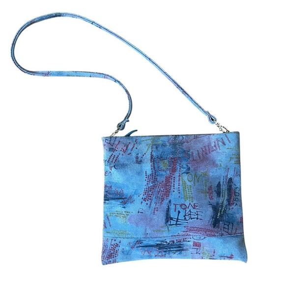 CoFi Genuine Leather Crossbody | Graffiti Print, Y2K Streetwear Detachable Strap - Picture 5 of 9